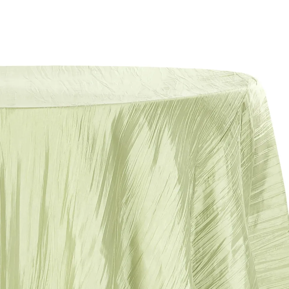Accordion Crushed Taffeta - 120" Round Tablecloth - Sage Green