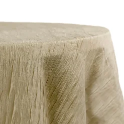 Accordion Crushed Taffeta - 120" Round Tablecloth - Champagne