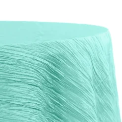 Accordion Crushed Taffeta - 120" Round Tablecloth - Turquoise