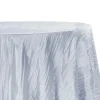 Accordion Crushed Taffeta - 132" Round Tablecloth - Dusty Blue