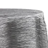 Accordion Crushed Taffeta - 132" Round Tablecloth - Silver