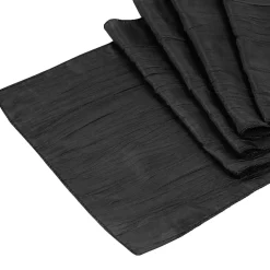 Accordion Crushed Taffeta Table Runner - Black