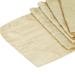 Accordion Crushed Taffeta Table Runner - Champagne
