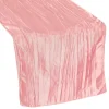 Accordion Crushed Taffeta Table Runner - Dusty Rose/Mauve