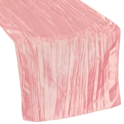 Accordion Crushed Taffeta Table Runner - Dusty Rose/Mauve