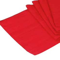 Accordion Crushed Taffeta Table Runner - Red