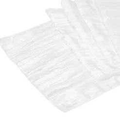 Accordion Crushed Taffeta Table Runner - White