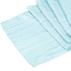 Accordion Crushed Taffeta Table Runner - Baby Blue