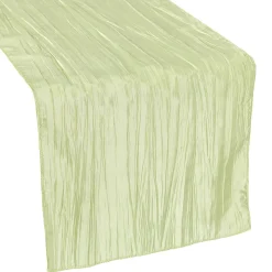 Accordion Crushed Taffeta Table Runner - Sage Green