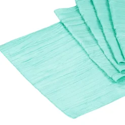 Accordion Crushed Taffeta Table Runner - Turquoise