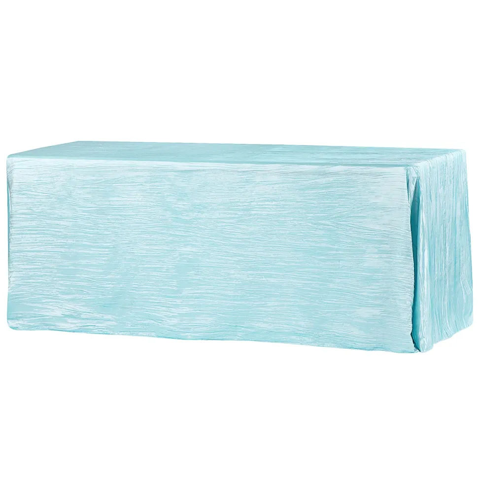 Accordion Crushed Taffeta - 90"x132" Rectangular Tablecloth - Baby Blue