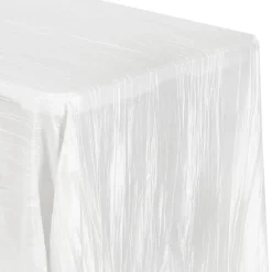 Accordion Crushed Taffeta - 90"x132" Rectangular Tablecloth - White