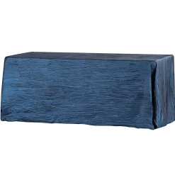 Accordion Crushed Taffeta - 90"x132" Rectangular Tablecloth - Navy Blue