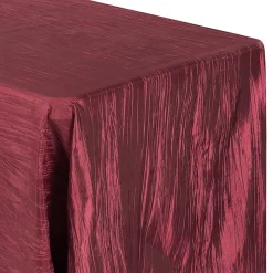 Accordion Crushed Taffeta - 90"x132" Rectangular Tablecloth - Burgundy