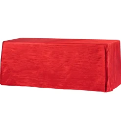 Accordion Crushed Taffeta - 90"x132" Rectangular Tablecloth - Red