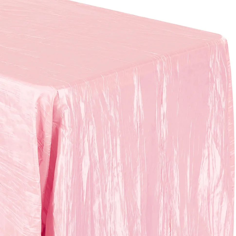 Accordion Crushed Taffeta - 90"x156" Rectangular Tablecloth - Pink
