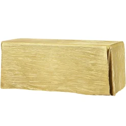 Accordion Crushed Taffeta - 90"x156" Rectangular Tablecloth - Gold