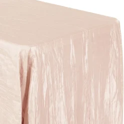 Accordion Crushed Taffeta - 90"x156" Rectangular Tablecloth - Blush/Rose Gold