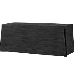 Accordion Crushed Taffeta - 90"x156" Rectangular Tablecloth - Black