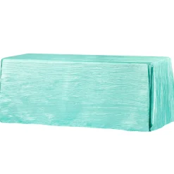 Accordion Crushed Taffeta - 90"x156" Rectangular Tablecloth - Turquoise