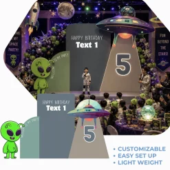 Alien Invasion Foam Core Birthday Backdrop Kit by PopScene™