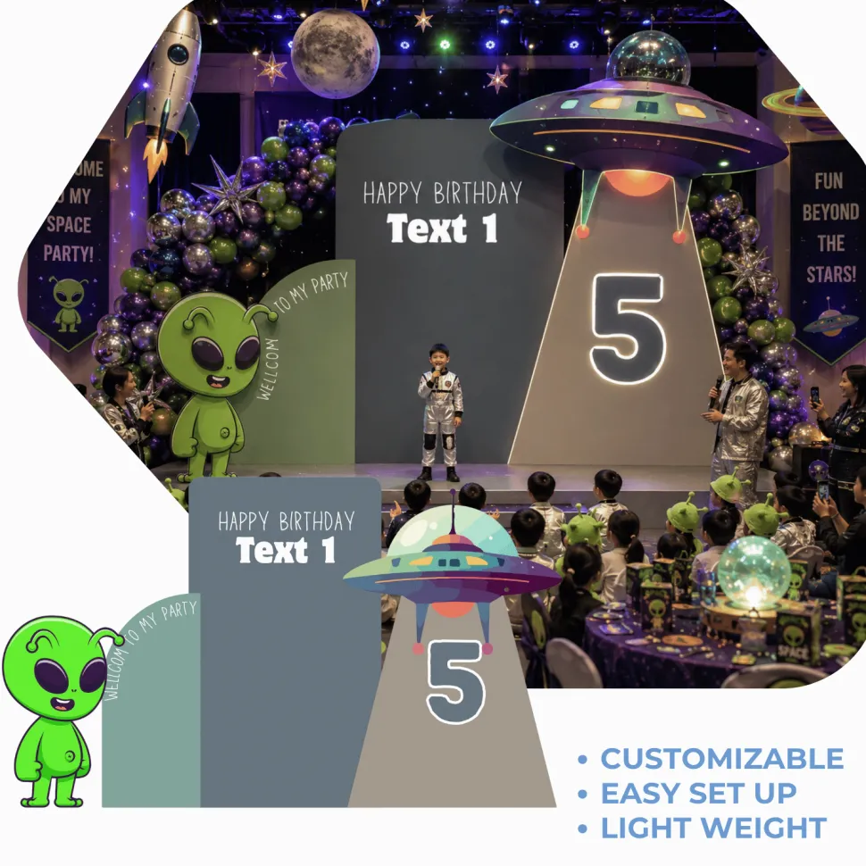 Alien Invasion Foam Core Birthday Backdrop Kit by PopScene™