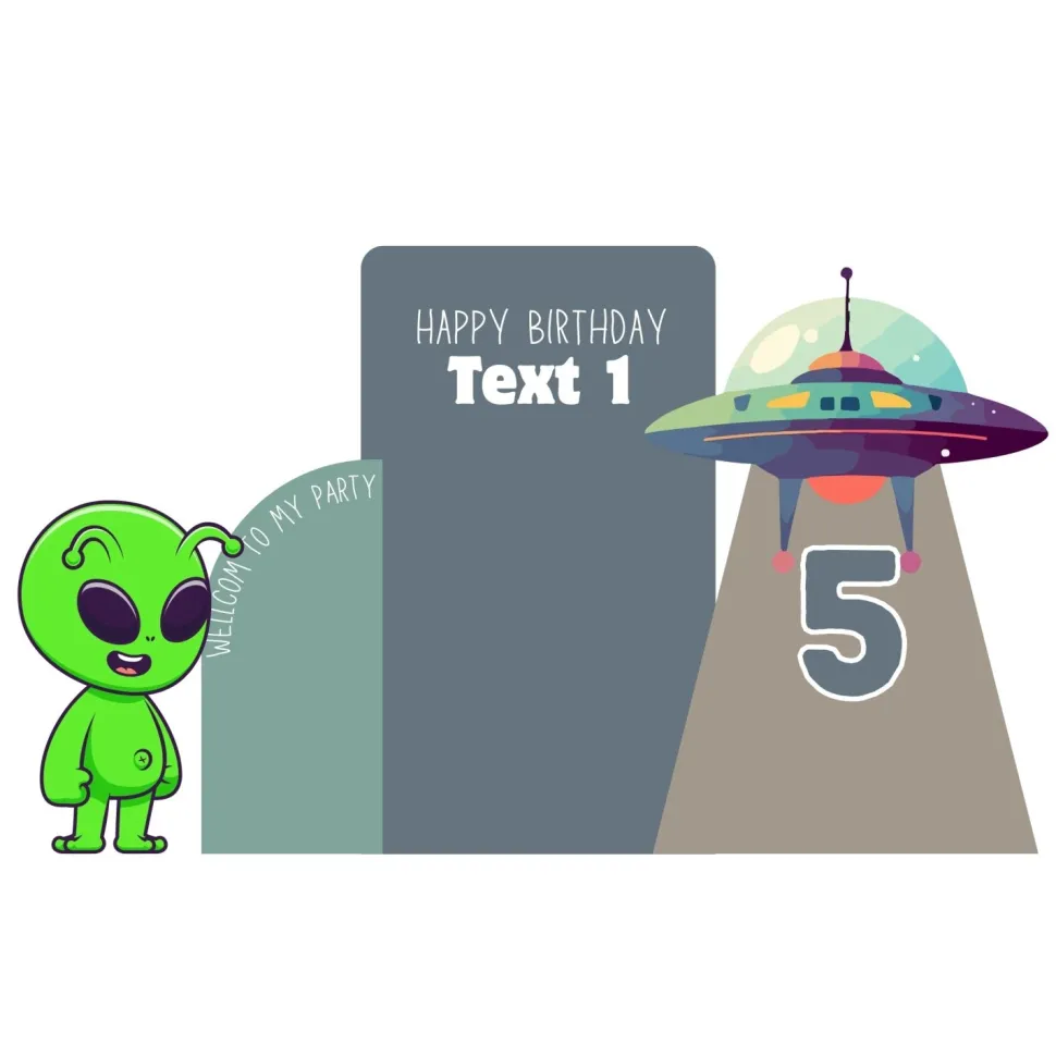 Alien Invasion Foam Core Birthday Backdrop Kit by PopScene™