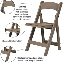 Amigo™ Resin Folding Chair - Sand Beige