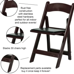 Amigo™ Resin Folding Chair - Red Mahogany