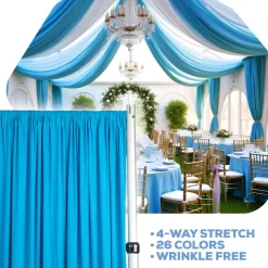 Aqua Blue 4-Way Stretch Spandex Drape Panel - Choose your Size