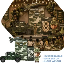 Army Camouflage Foam Core Birthday Backdrop Kit by PopScene™