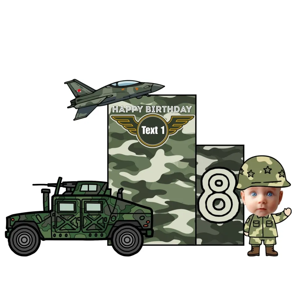 Army Camouflage Foam Core Birthday Backdrop Kit by PopScene™