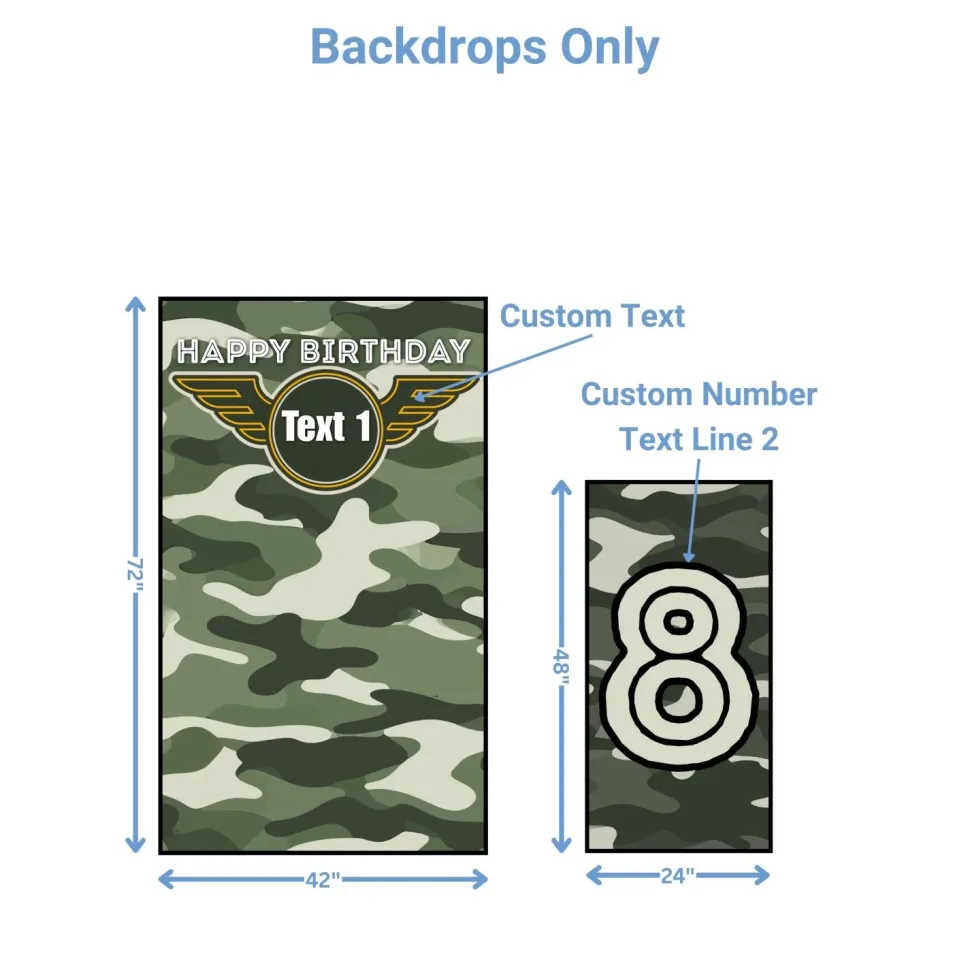 Army Camouflage Foam Core Birthday Backdrop Kit by PopScene™