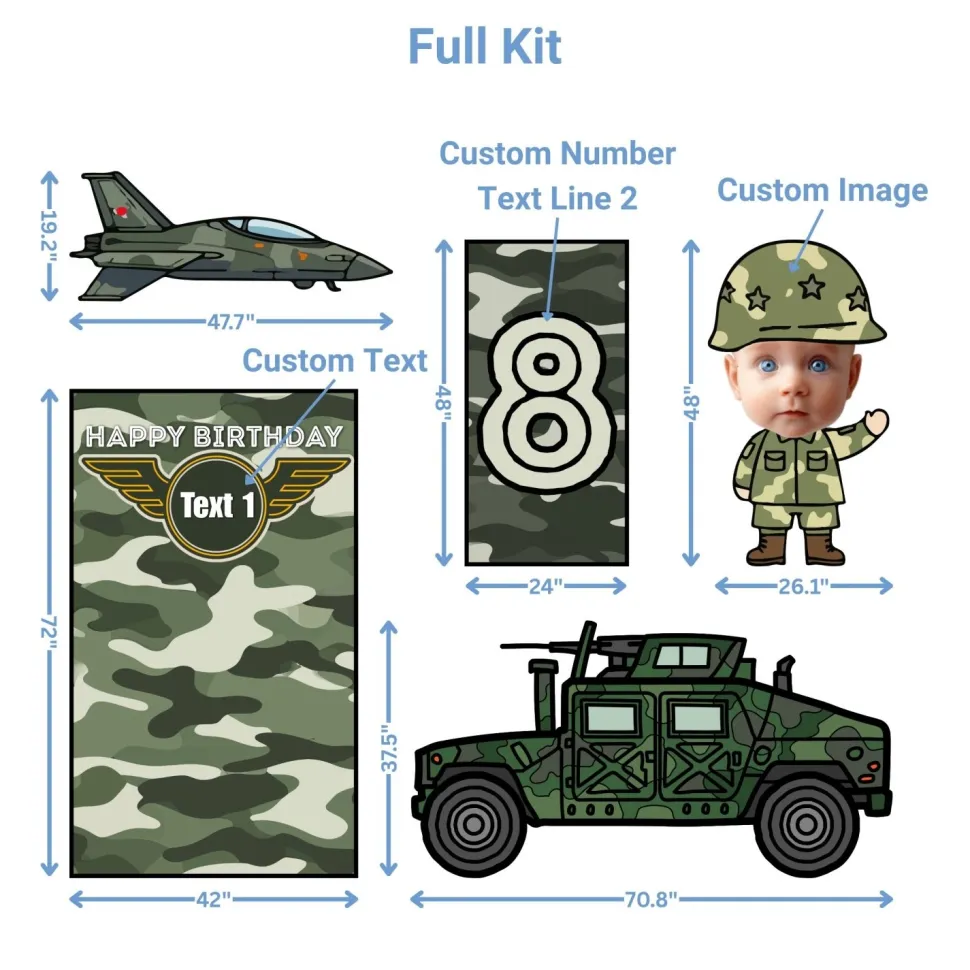 Army Camouflage Foam Core Birthday Backdrop Kit by PopScene™