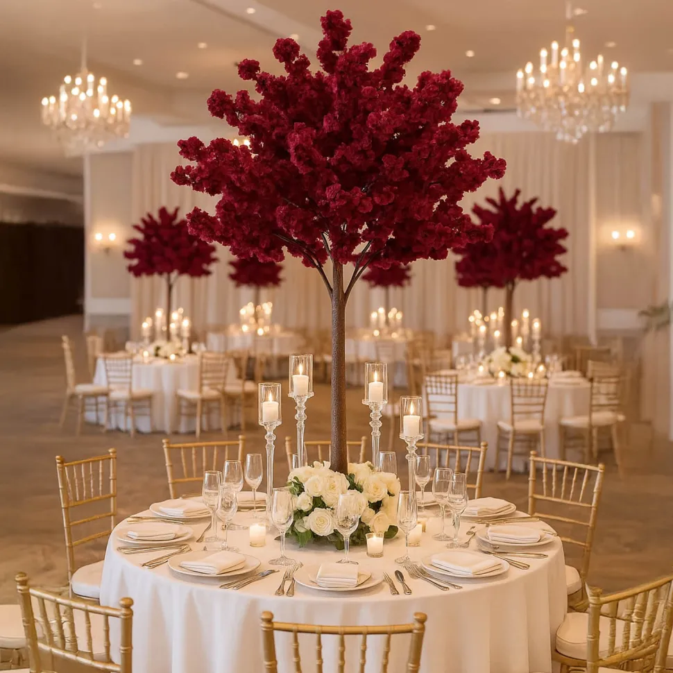 Artificial Hydrangea Bloom Branch — Maroon | Interchangeable Branch for ModTree™ Collection Trees