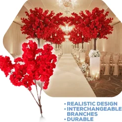 Artificial Hydrangea Bloom Branch — Red | Interchangeable Branch for ModTree™ Collection Trees