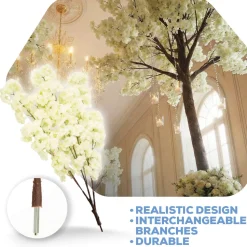 Artificial Hydrangea Bloom Branch — Cream / Ivory | Interchangeable Branch for ModTree™ Collection Trees