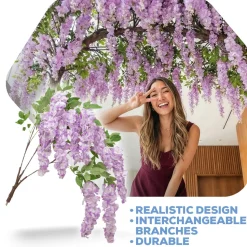 Artificial Wisteria Branch — Purple | Interchangeable Branch for ModTree™ Collection Trees