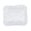 Atlantic Rectangle Pillow 9" White Satin Ruffle