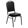 Axiom™ Crown Back Banquet Chair - Silver Vein Frame - Black Vinyl