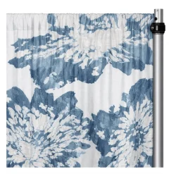 Azure Botanica Curtain Panel w/ 4" Rod Pocket - 112" Wide - Many Size Options