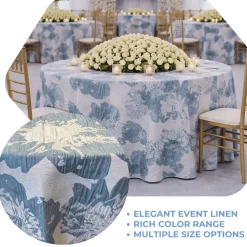 Azure Botanica Jacquard Tablecloth - Multiple Size Options