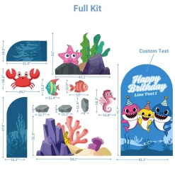 Baby Shark Foam Core Birthday Backdrop Kit by PopScene™