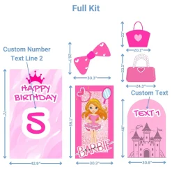 Barbie Inspired Foam Core Birthday Backdrop Kit by PopScene™