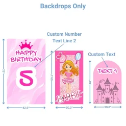 Barbie Inspired Foam Core Birthday Backdrop Kit by PopScene™