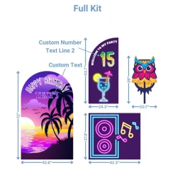 Beach Party 1 Foam Core Birthday Backdrop Kit by PopScene™