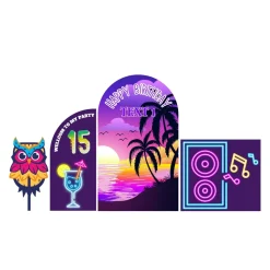 Beach Party 1 Foam Core Birthday Backdrop Kit by PopScene™