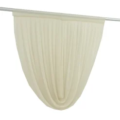 Beige Sheer Chiffon Valance Curtain – Curved Backdrop Swag Topper with Rod Pocket (4ft Wide x 4ft, 5ft, 6ft Height Options)