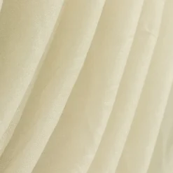 Beige Sheer Chiffon Valance Curtain – Curved Backdrop Swag Topper with Rod Pocket (4ft Wide x 4ft, 5ft, 6ft Height Options)