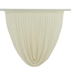 Beige Sheer Chiffon Valance Curtain – Curved Backdrop Swag Topper with Rod Pocket (4ft Wide x 4ft, 5ft, 6ft Height Options)